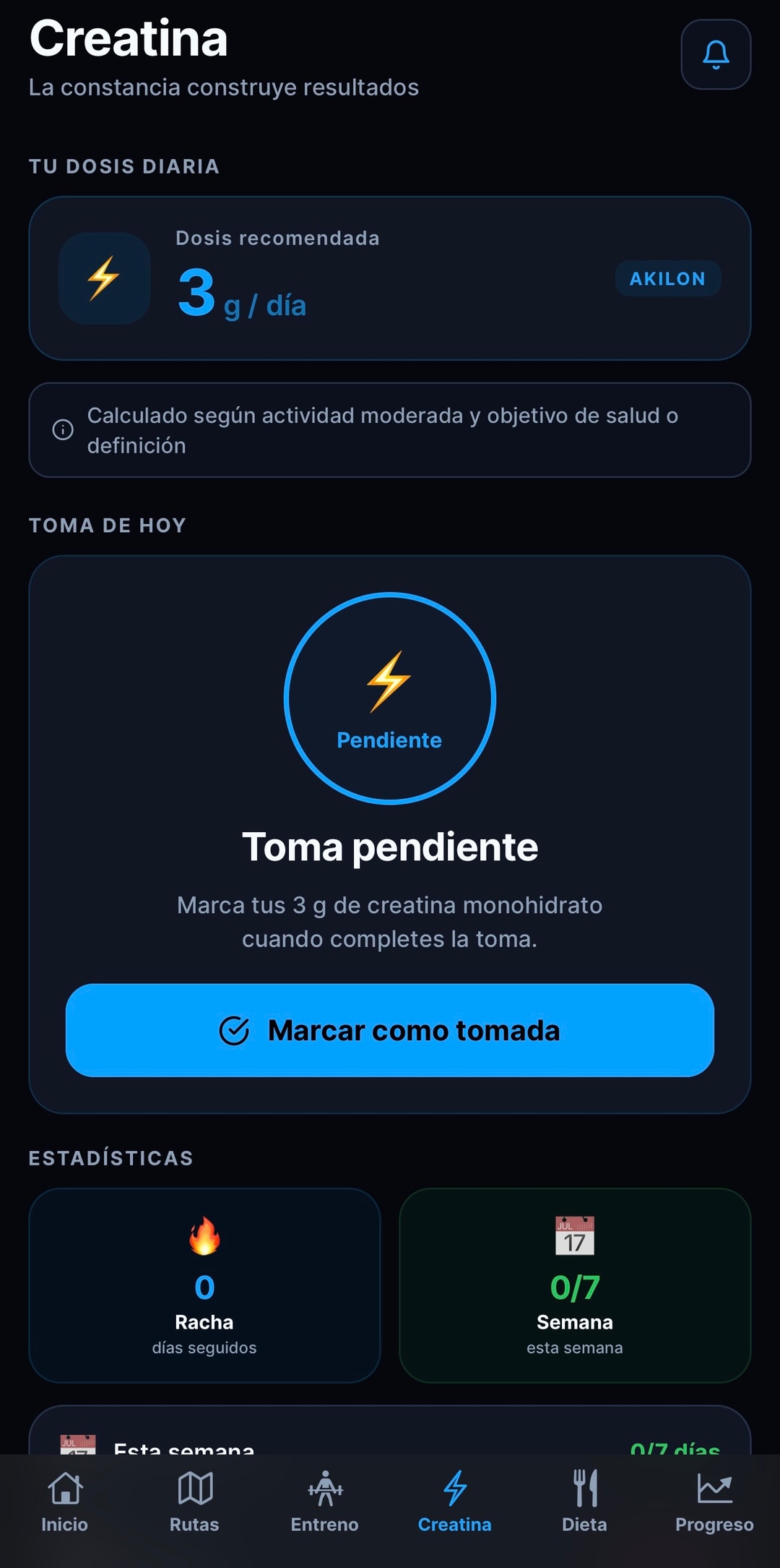 AKILON PRO — Creatina y Suplementación